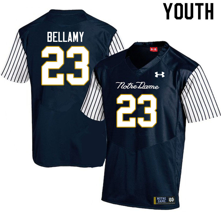 Youth #23 Jayden Bellamy Notre Dame Fighting Irish College Football Jerseys Sale-Alternate Navy